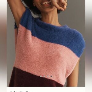 Maeve color block eyelash sweater vest